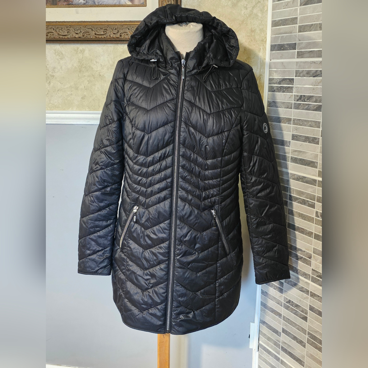 Redx Collection Women's Mid-Long Winter Fall Lightweight Jacket Black Size L